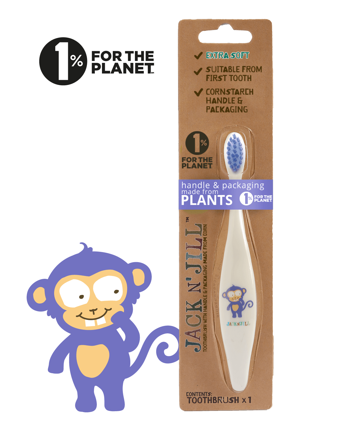Jack n' Jill Bio Toothbrush- Monkey